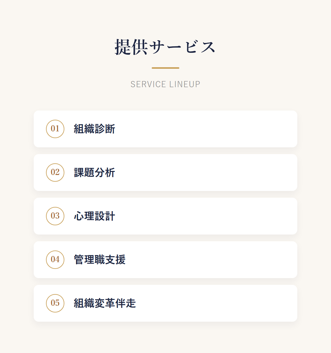 提供サービス 組織診断 課題分析 心理設計 管理職支援 組織変革伴走